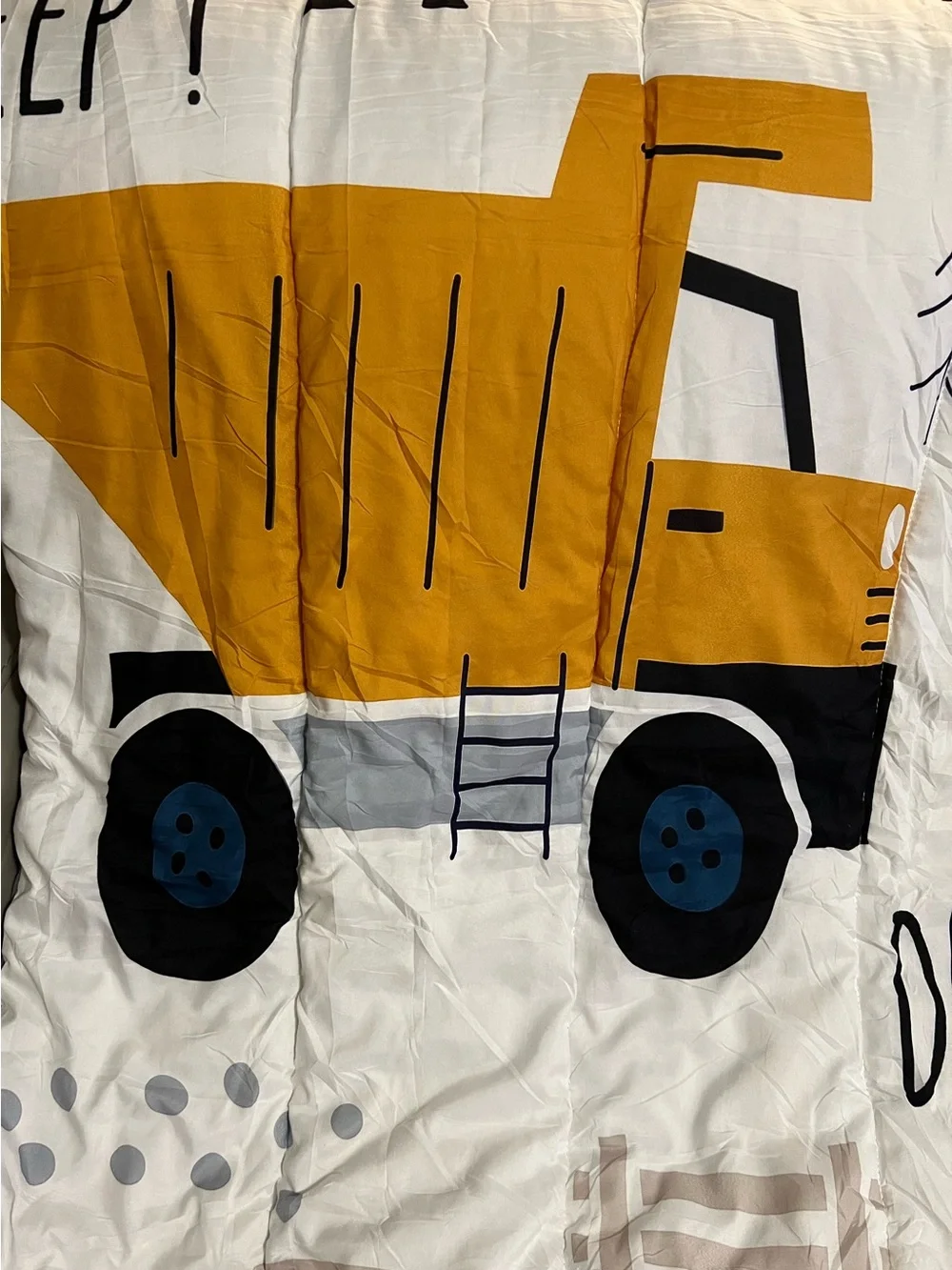 Kids Construction Comforter Set - Gray & Yellow